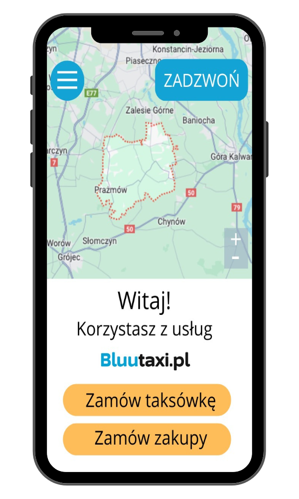 Taxi Prażmów - Aplikacja mobilna